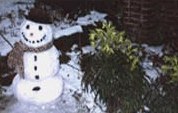 le sourire d'hiver de bonhomme de neige